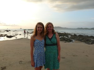 Maggie and I on Tamarindo beach, Costa Rica.