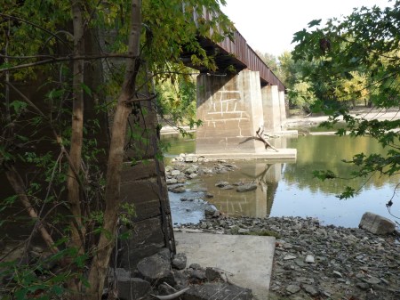 train trestle bridge over east fork of White River, Petersburg, Indiana