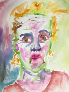 finger painted self portrait